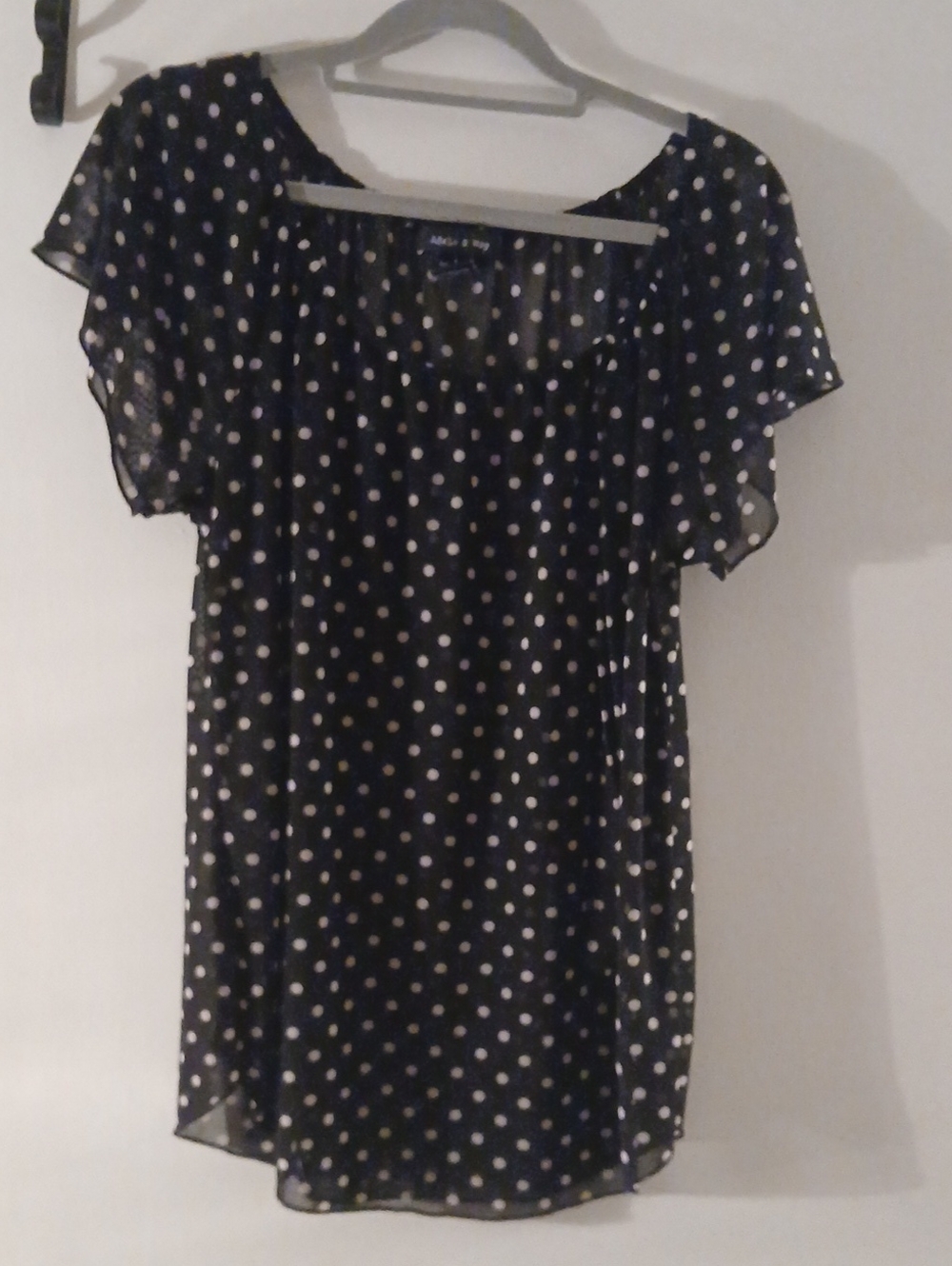 Adele & May Black and White Polka Dot Flutter Sleeve Blouse